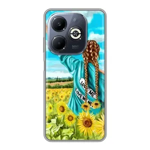 Чехол Стильные девушки на Infinix Smart 8 Plus (Девушка на поле)