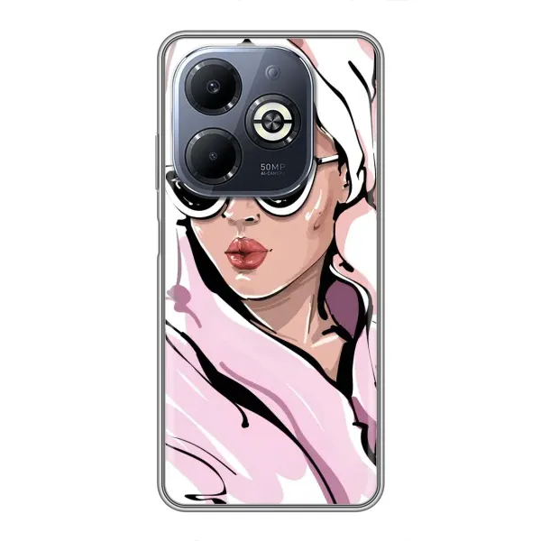 Чехол с рисунком «Девушка в халате» для Infinix Smart 8 Plus Чехол с рисунком «Девушка в халате» для Infinix Smart 8 Plus