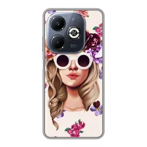 Чехол с картинкой Модные Девчонки Infinix Smart 8 Plus (Девушка в очках)
