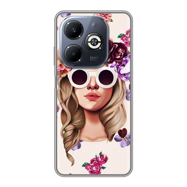 Чехол с рисунком «Девушка в очках» для Infinix Smart 8 Plus Чехол с рисунком «Девушка в очках» для Infinix Smart 8 Plus