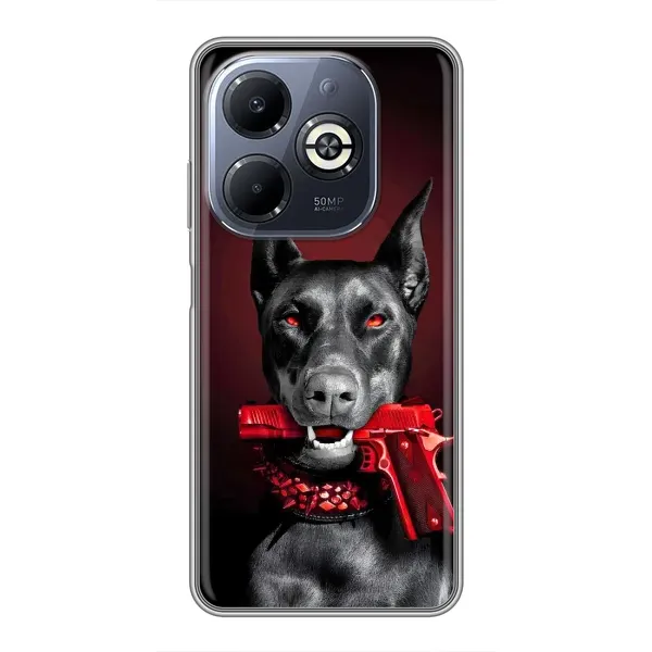 Чехол с рисунком «Доберман злой» для Infinix Smart 8 Plus