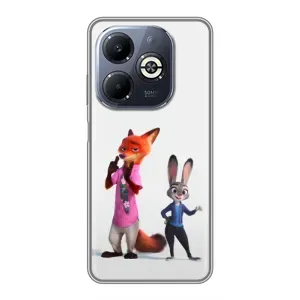 Силиконовый чехол с принтом Зоотрополіс для Infinix Smart 8 Plus (Джуди и Ник)