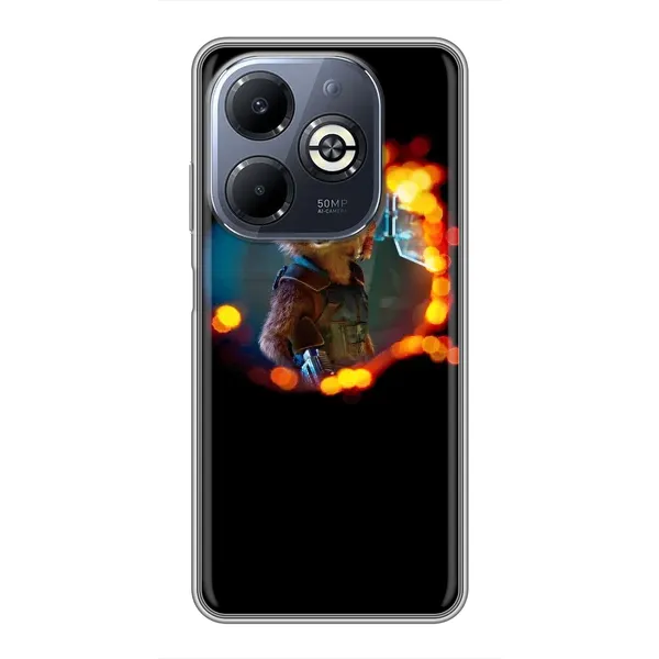 Чехол с рисунком «Енот Ракета» для Infinix Smart 8 Plus