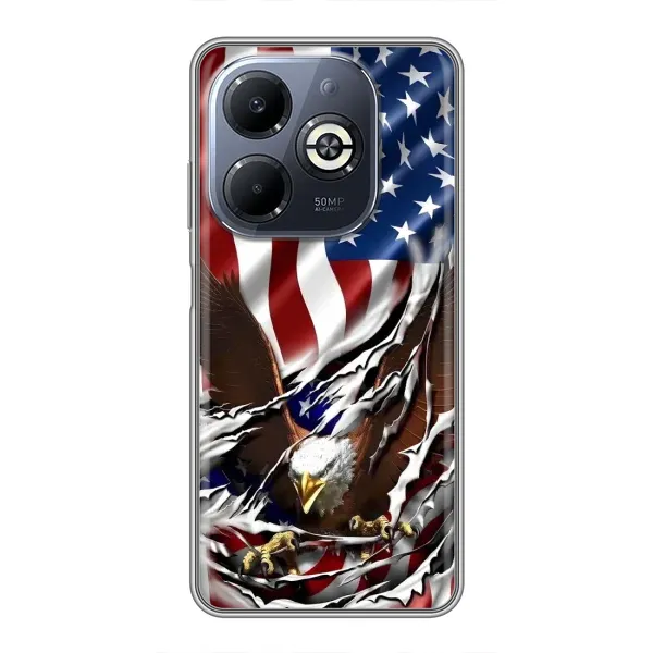 Чехол с рисунком «Флаг USA» для Infinix Smart 8 Plus