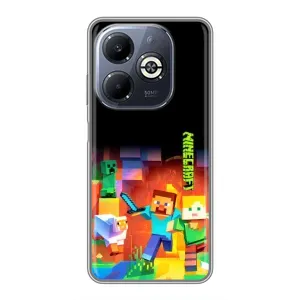 Чехлы для Infinix Smart 8 Plus (Персонажи Майн Крафт) (Герой Майнкрафт)