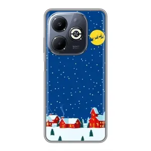Силиконовый бампер на рождество для Infinix Smart 8 Plus (Город в снегу)