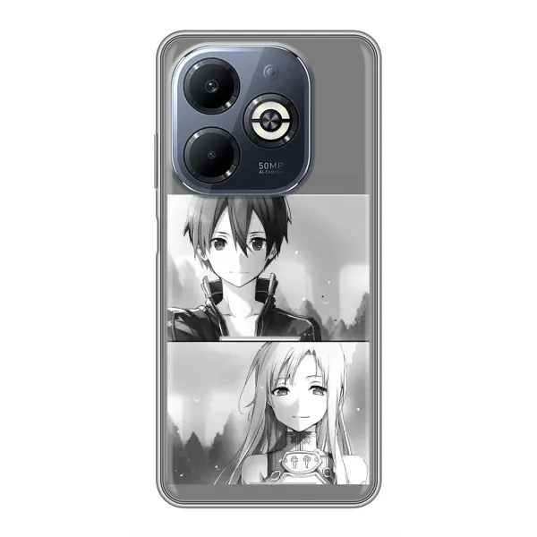Чехол с рисунком «Кирито-Асуна» для Infinix Smart 8 Plus Чехол с рисунком «Кирито-Асуна» для Infinix Smart 8 Plus