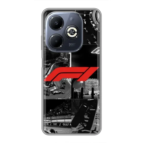Чехол с рисунком «Коллаж Формула 1» для Infinix Smart 8 Plus Чехол с рисунком «Коллаж Формула 1» для Infinix Smart 8 Plus