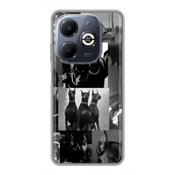 Чехол с рисунком «Коллаж Доберман» для Infinix Smart 8 Plus