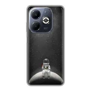 Силиконовый Чехол с принтом "Космонавты" на Infinix Smart 8 Plus (Космонавт романтик)
