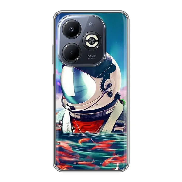 Чехол с рисунком «Космонавт в воде» для Infinix Smart 8 Plus Чехол с рисунком «Космонавт в воде» для Infinix Smart 8 Plus