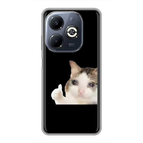 Чехол с рисунком «Кот в слезах» для Infinix Smart 8 Plus Чехол с рисунком «Кот в слезах» для Infinix Smart 8 Plus