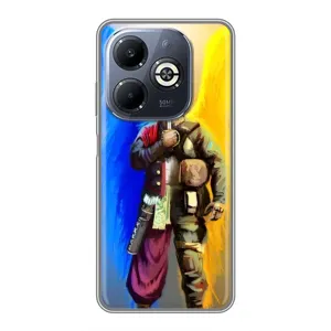 Чехол с картинкой (Патриотический КОЗАК) на Infinix Smart 8 Plus (Козак с крыльями)