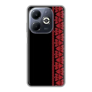 Силиконовый Чехол на Infinix Smart 8 Plus (Красная Вышиванка)