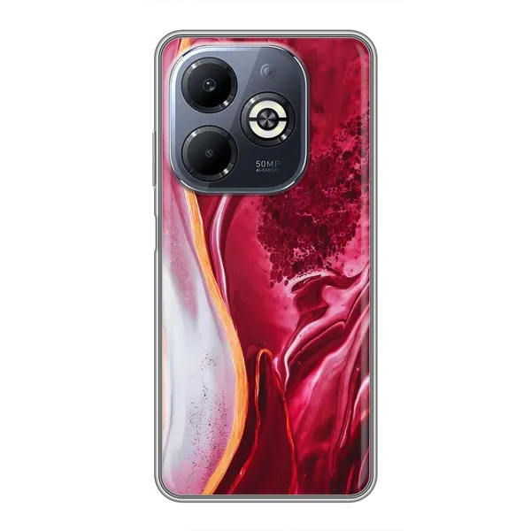 Чохол з малюнком «Червоний мрамор» для Infinix Smart 8 Plus