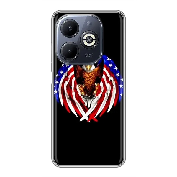 Чехол с рисунком «Крылья США» для Infinix Smart 8 Plus
