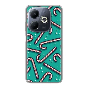Силиконовый бампер на рождество для Infinix Smart 8 Plus (Леденцы)