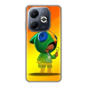 Чехол Бравл Старс для Infinix Smart 8 Plus (LEON в кофте)