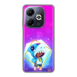 Чехол Бравл Старс для Infinix Smart 8 Plus (Леон в костюме Акулы)
