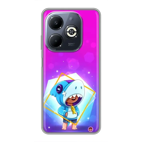 Чехол с рисунком «Леон в костюме Акулы» для Infinix Smart 8 Plus