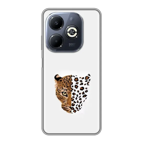 Чехол с рисунком «Леопард на белом» для Infinix Smart 8 Plus Чехол с рисунком «Леопард на белом» для Infinix Smart 8 Plus
