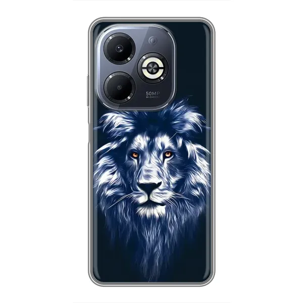 Чехол с рисунком «Лев - синий» для Infinix Smart 8 Plus Чехол с рисунком «Лев - синий» для Infinix Smart 8 Plus