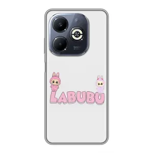 Чехол с принтом Лабубу для Infinix Smart 8 Plus (Логотип Лабубу)