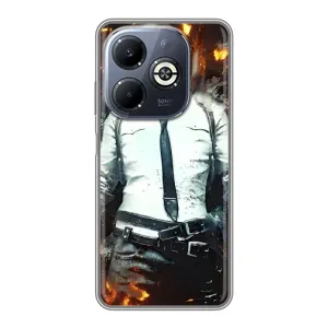 Силиконовый чехол с картинкой "Герой Pubg" на Infinix Smart 8 Plus (Man Пубг)