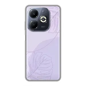 Чохол квітковий дизайн для Infinix Smart 8 Plus (Монстера фіолетова)