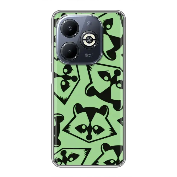Чехол с рисунком «Мордочки Енота» для Infinix Smart 8 Plus Чехол с рисунком «Мордочки Енота» для Infinix Smart 8 Plus