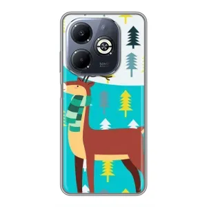 Силіконовий бампер з картинкою звірів для Infinix Smart 8 Plus (Олень із шарфом)