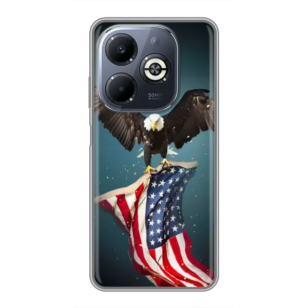 Чехол с рисунком «Орел и флаг» для Infinix Smart 8 Plus