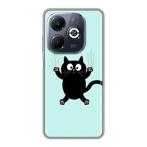 Силіконовий чохол з котиком для Infinix Smart 8 Plus (Падаючий кіт)