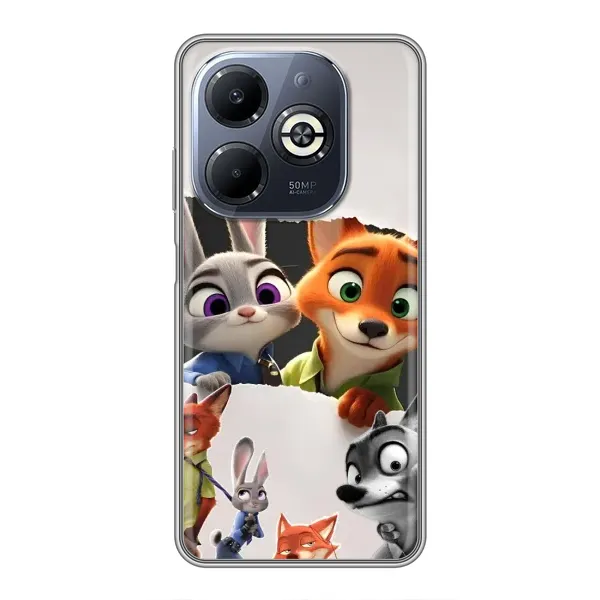 Чехол с рисунком «Персонажи Зоо» для Infinix Smart 8 Plus Чехол с рисунком «Персонажи Зоо» для Infinix Smart 8 Plus