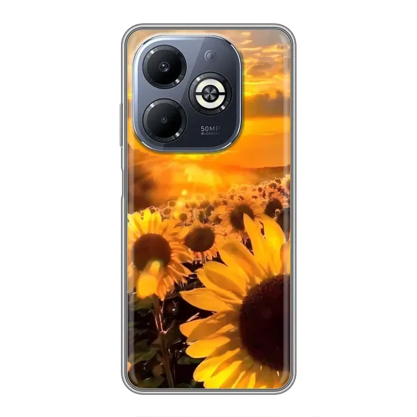 Чехол с рисунком «поле подсолнухов» для Infinix Smart 8 Plus