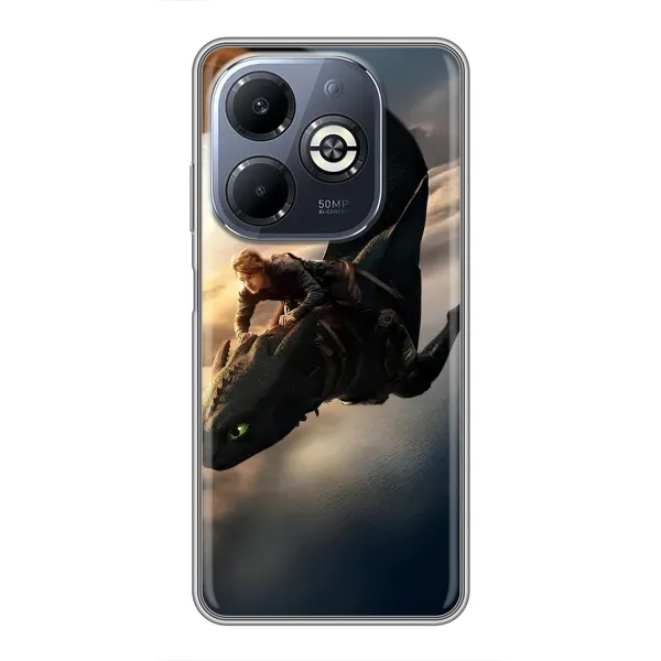 Чехол с рисунком «Полет Беззубика» для Infinix Smart 8 Plus Чехол с рисунком «Полет Беззубика» для Infinix Smart 8 Plus