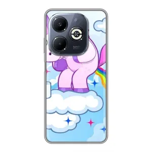 Чехол Unicorn на Infinix Smart 8 Plus (Радуга единорожка)