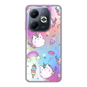 Чехол Unicorn на Infinix Smart 8 Plus (Радуга и Единорог)