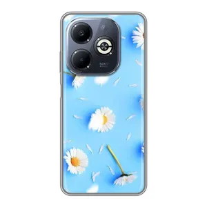 Чохол з Квітами для Infinix Smart 8 Plus (ромашки на блакитному)