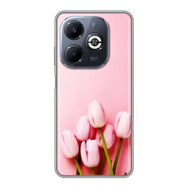 Чехол с рисунком «Розовые тюльпаны» для Infinix Smart 8 Plus Чехол с рисунком «Розовые тюльпаны» для Infinix Smart 8 Plus