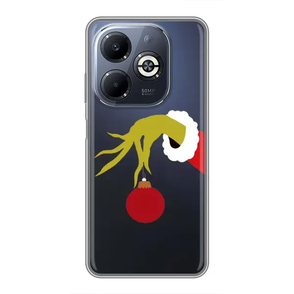 Чехол с рисунком «Рука Гринча» для Infinix Smart 8 Plus Чехол с рисунком «Рука Гринча» для Infinix Smart 8 Plus