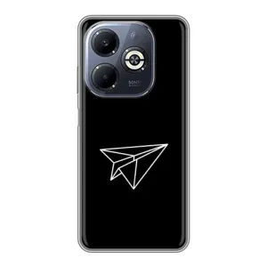 Чохол з картинками на чорному фоні для Infinix Smart 8 Plus (Літак)