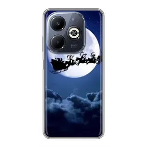 Чехол Санта Клаус для Infinix Smart 8 Plus (Санта - луна)