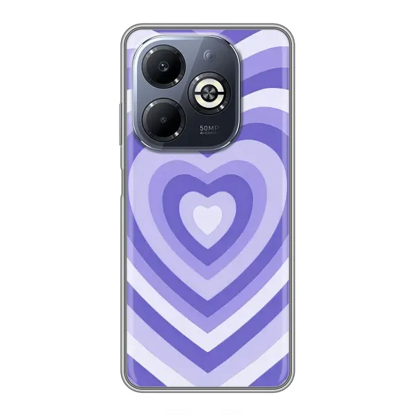 Чехол с рисунком «Сердце фиолет» для Infinix Smart 8 Plus Чехол с рисунком «Сердце фиолет» для Infinix Smart 8 Plus