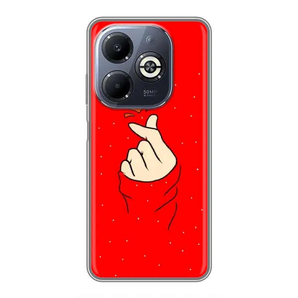 Чохол з малюнком «Сердечко на червоному» для Infinix Smart 8 Plus Чохол з малюнком «Сердечко на червоному» для Infinix Smart 8 Plus
