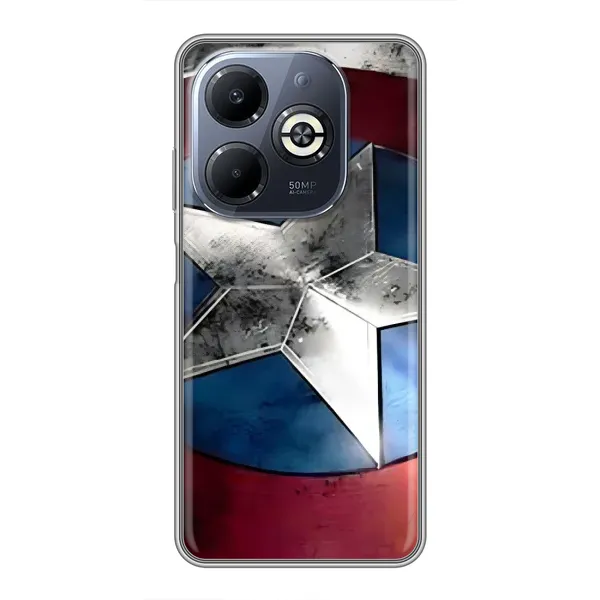 Чехол с рисунком «Щит Капитана Америки» для Infinix Smart 8 Plus Чехол с рисунком «Щит Капитана Америки» для Infinix Smart 8 Plus