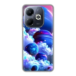 Чехлы КОСМОС для Infinix Smart 8 Plus (Синие планеты)