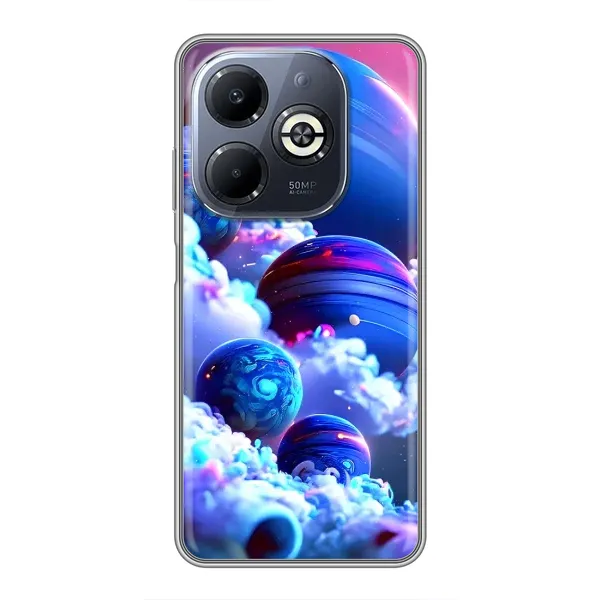 Чехол с рисунком «Синие планеты» для Infinix Smart 8 Plus Чехол с рисунком «Синие планеты» для Infinix Smart 8 Plus