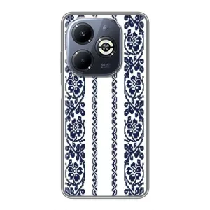 Силиконовый Чехол на Infinix Smart 8 Plus с картинкой Вышиванки (Синяя вышиванка)