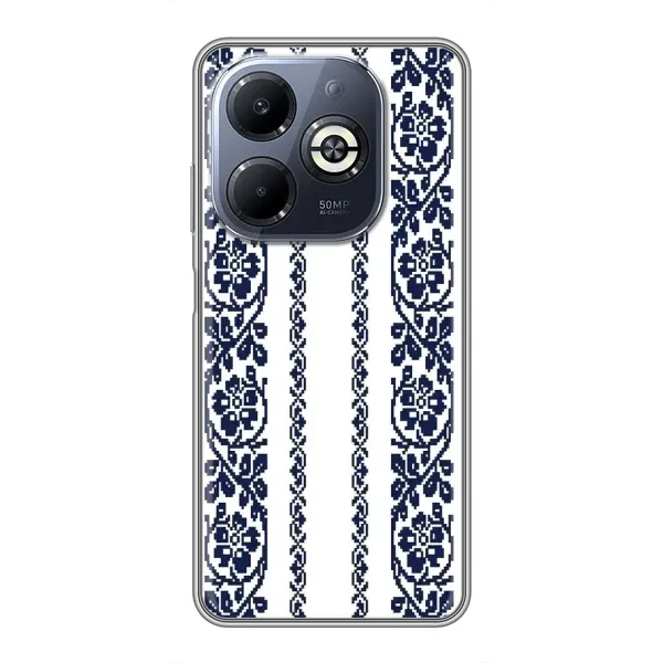 Чехол с рисунком «Синяя вышиванка» для Infinix Smart 8 Plus Чехол с рисунком «Синяя вышиванка» для Infinix Smart 8 Plus